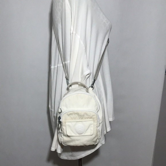 Kipling Brand Mini Off White Convertible Micro Backpack Crossbody Purse Bag - Picture 3 of 10